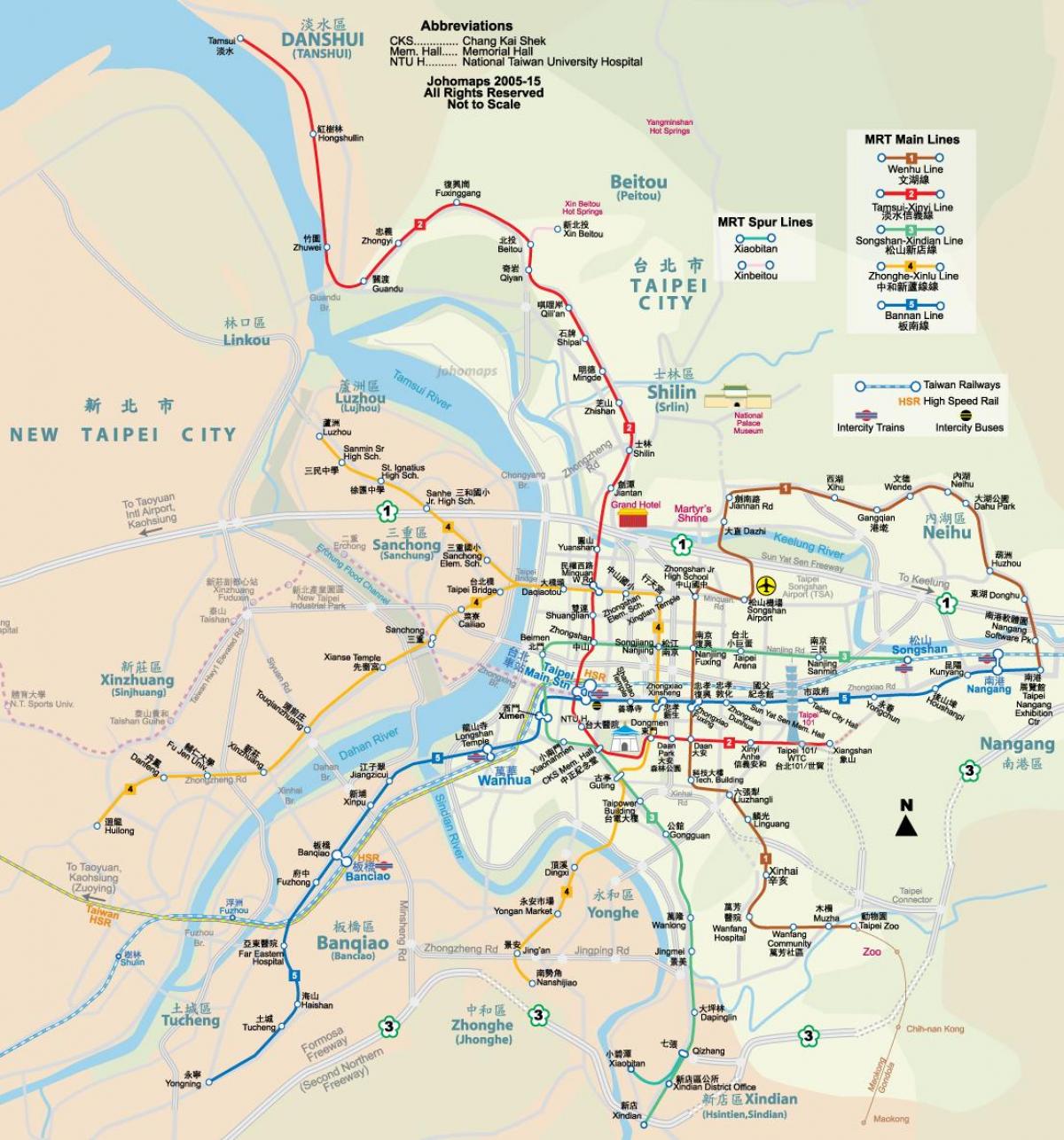 ताइवान ताइपे एमआरटी का नक्शा