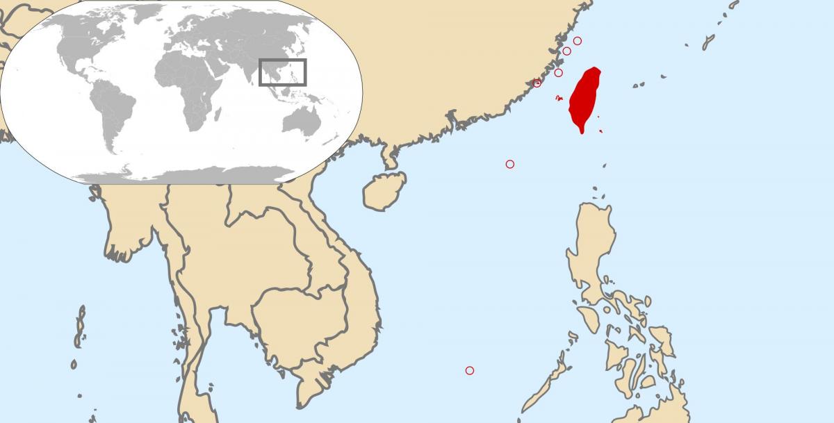 दुनिया के नक्शे दिखा ताइवान