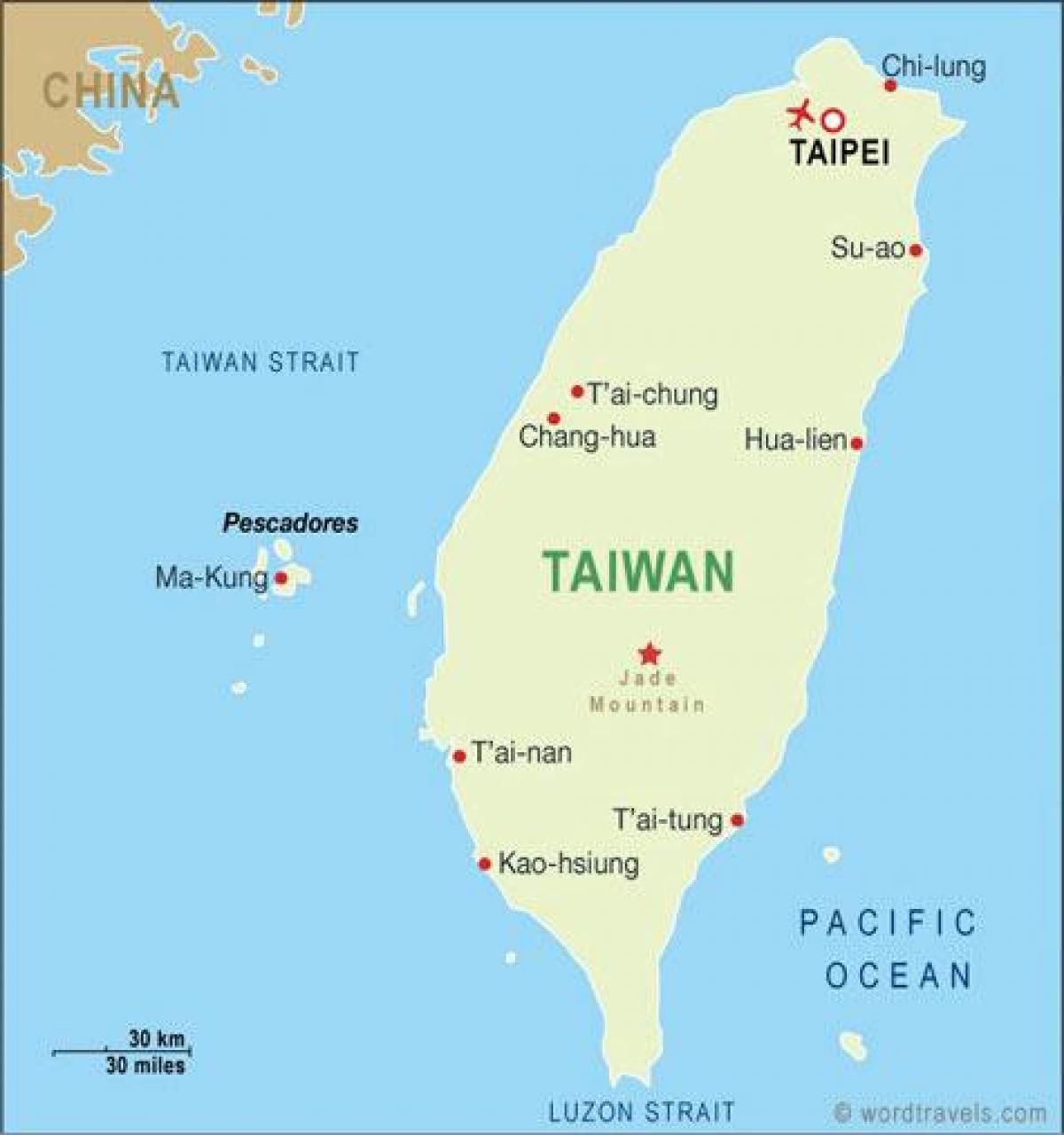 ताइवान ताओयुवान अंतरराष्ट्रीय हवाई अड्डे का नक्शा