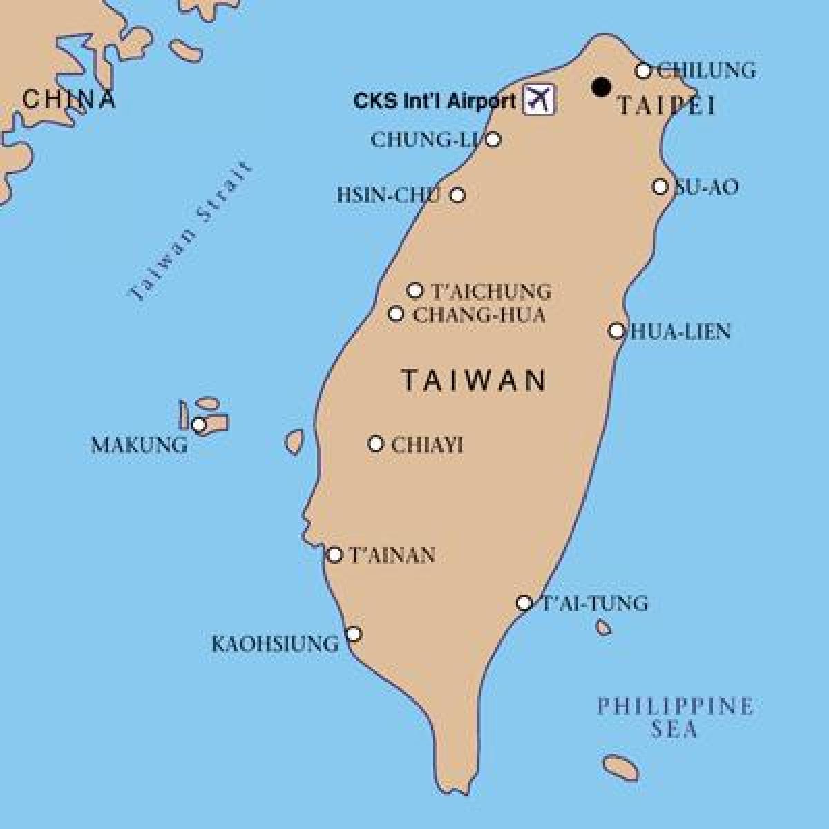 ताइवान अंतरराष्ट्रीय हवाई अड्डे का नक्शा