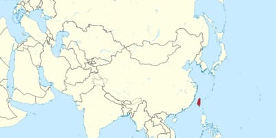 ताइवान मानचित्र एशिया में