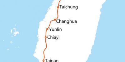 ताइवान हाई स्पीड रेल मार्ग का नक्शा